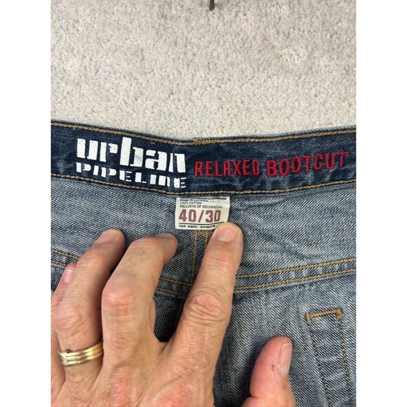 Urban Pipeline Mens Relaxed Bootcut Jeans‎ 40x30 Blue Denim Casual Everyday Wear - Picture 6 of 12